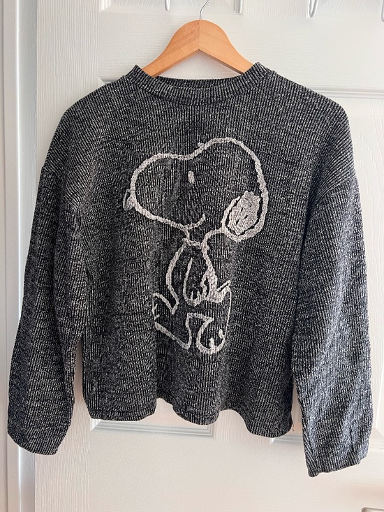 Zara Sweaters - ZARA Snoopy Peanuts Knit Sweater Black & White Size L
